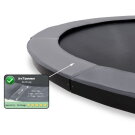 EXIT InTerra ebenerdiges Trampolin ø366cm mit Sicherheitsnetz - grau